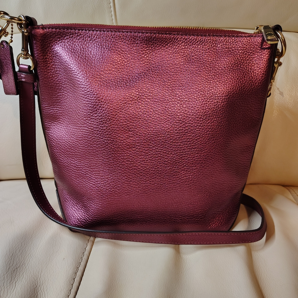 Coach Metallic Oxblood Crossbody Bag - Picture 2 of 3